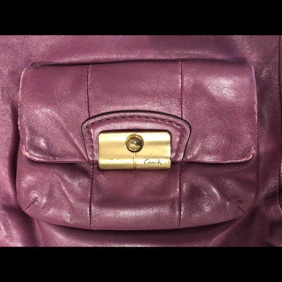 Coach Purple Leather Kristin Hobo Shoulder Crossbody Bag - Picture 3 of 6